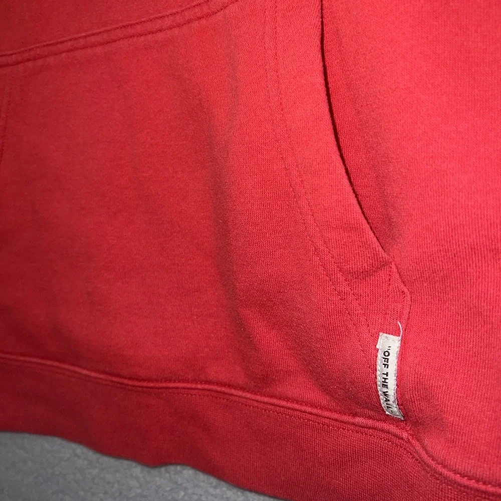 VANS Off The Wall‎ Hoodie Youth Size L Red Pullover Skateboarding Logo Sweater